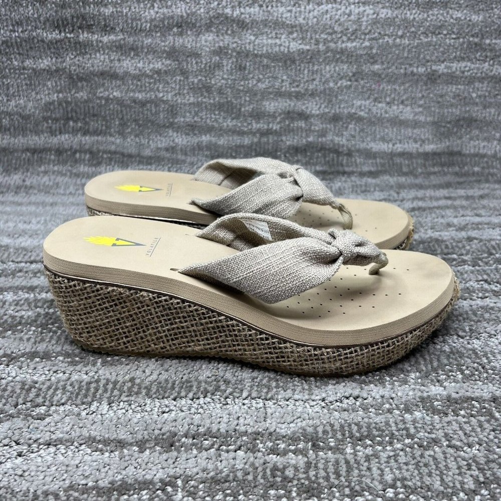 Volatile Women Wedge Flip Flop Thong Platform Espadrilles Sandals Shoes Size 10